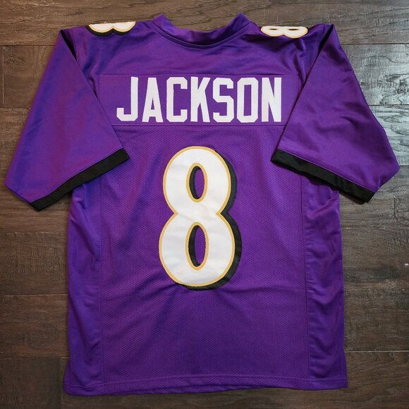 Lamar Jackson #8 purple jersey.  Tackle twill. Size M - Picture 1 of 6